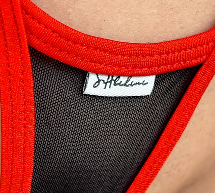 Sexy Hot Red & Black Micro Teddy Body Mesh Lingerie 1030-2S