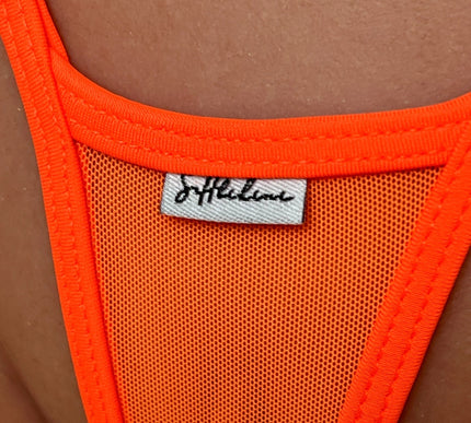 Sexy Orange Crotchless Micro Teddy Body Mesh Lingerie 1030-5S