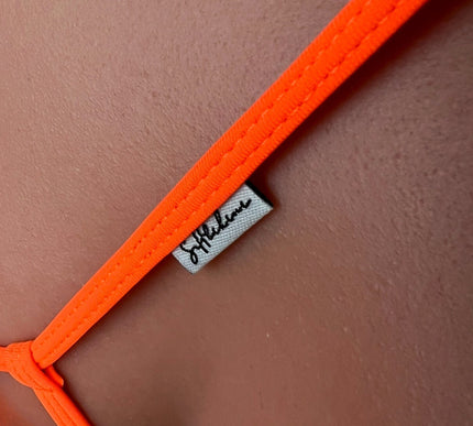 Sexy Orange Crotchless Micro Thong - Open Lingerie Set 1008-8