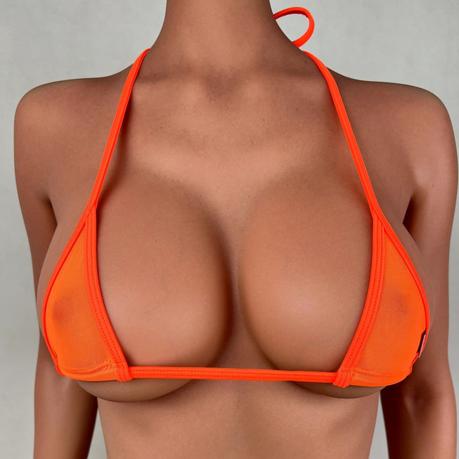 Sexy Orange Sheer Mesh Bikini Top 706-2S | SHbikini