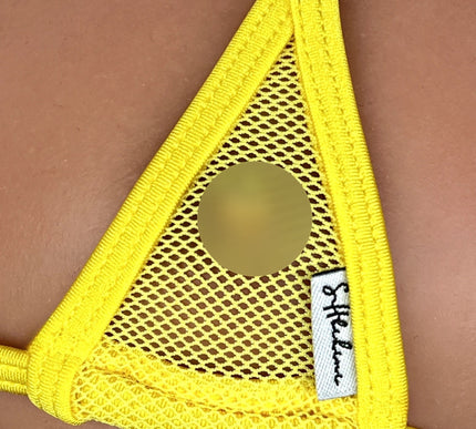 Sexy Yellow Micro Fishnet Bikini Top Sheer Mesh Bra 702-SS