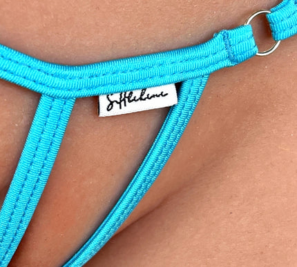 Women's Open Crotch Paradise Blue Micro Thong Panties 1014-0