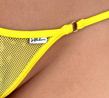 Yellow Mesh Plug-Loop Micro String Bikini 1038-12SS