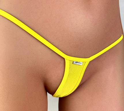 Yellow Micro Thong Bikini – Ultra Minimal Lycra Swimwear 1028-1