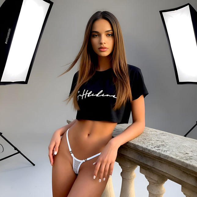 Luxury Y-String Thong with Preciosa Crystals – Handmade Minimal Lingerie | SHbikini