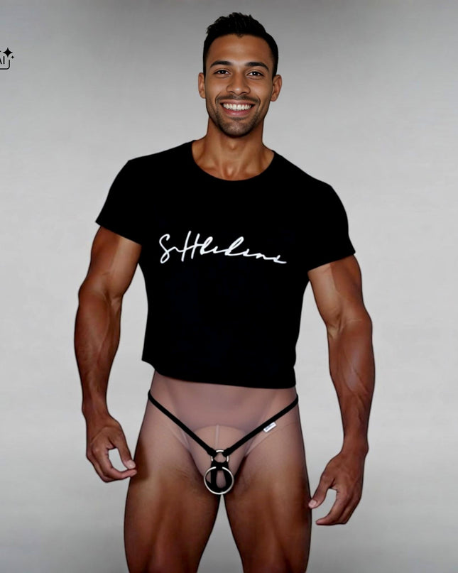 Men’s Micro String Thong with 40mm Metal Front Ring 511-1