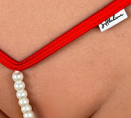 Micro String Thong with Pearls