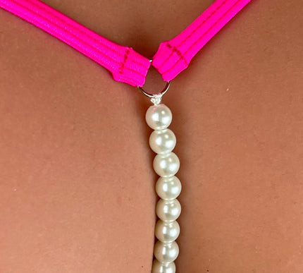 Micro String Thong with Pearls