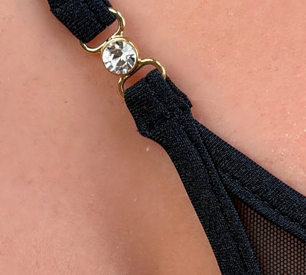 Luxury Y-String Thong with Preciosa Crystals